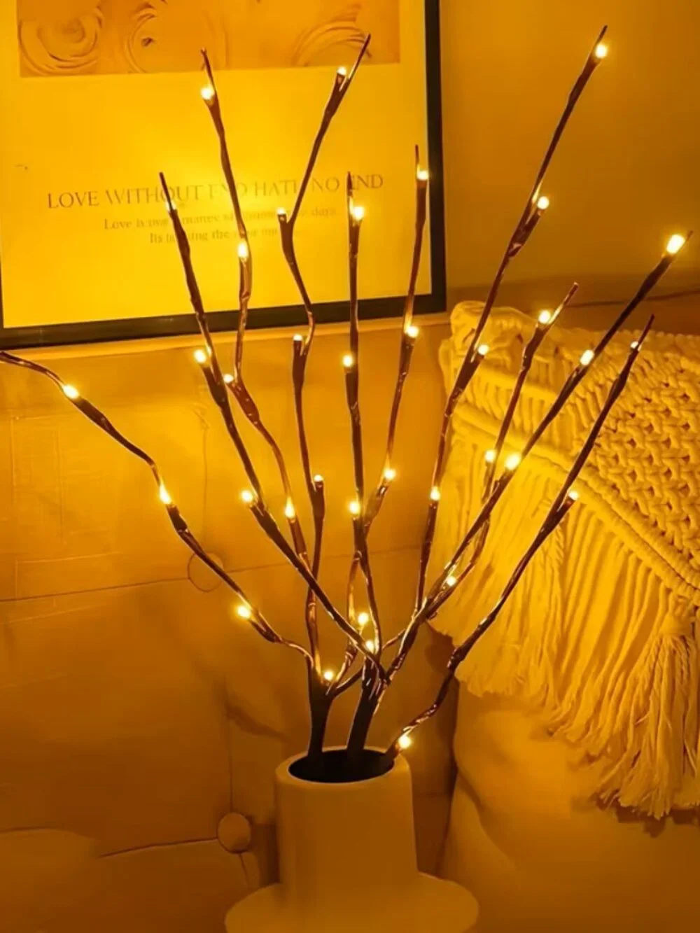 Set of 2 Decorative Tree Branches Lights - 40 LED - Warm Light - Home Decor